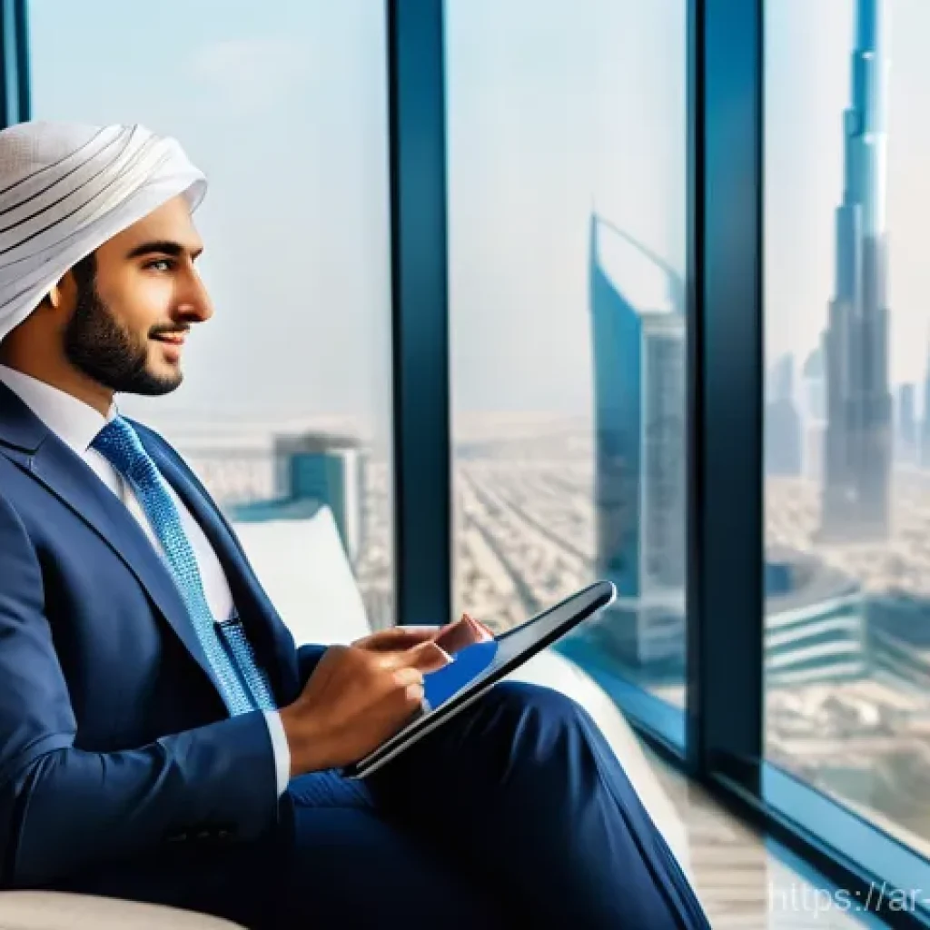 주택관리사와 정기 점검 프로세스 - **Prompt:** A serene and successful Arab investor, dressed in elegant business attire, sits comforta...