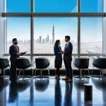 Home 19 주택관리사 이직 성공 사례 - **Prompt:** "A highly competent Arab woman, mid-30s, dressed in a contemporary and modest business s...