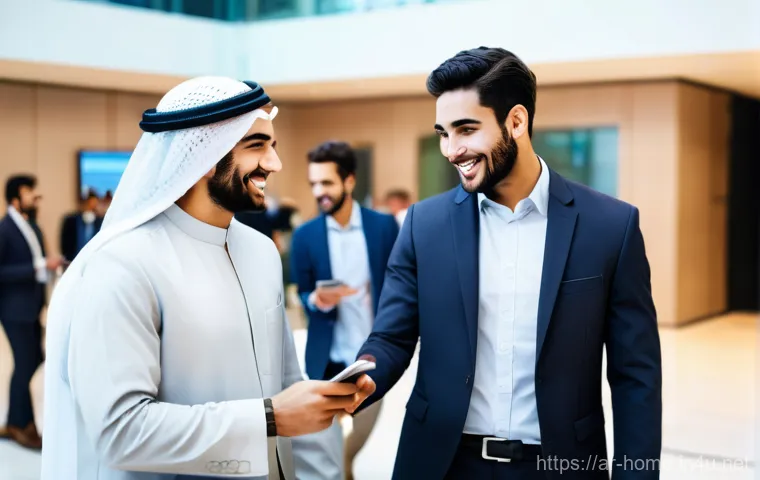 주택관리사 이직 성공 사례 - **Prompt:** "A charismatic Arab man, late 40s, impeccably dressed in a tailored business thobe and a...